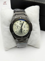 Hublot Watch For Men's | Diamond Cut Model | Date Working | Stainless steel chain | Butterfly lock 02